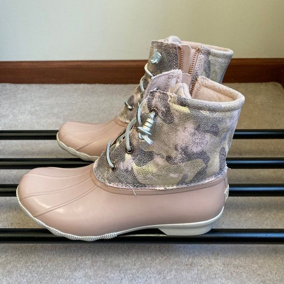 SPERRY Women Saltwater Camouflage 87060 Leather Duck Boots - NEW NWB - Picture 3 of 9